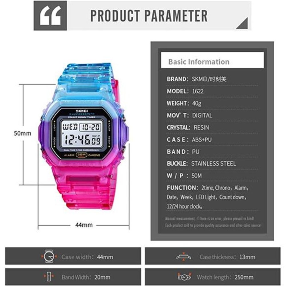 Sport Digital Multi-Function Transparent Women Me… - image 5